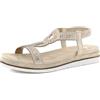 inblu Sandali Donna Cerchi E Strass, Elastico alla Caviglia, Plantare Imbottito, dal 35 al 41