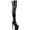 Pleaser Stivali Classici da Donna Flamingo-3000, Nero Blk STR Pat Blk, 38 EU