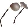 ZENOTTIC Occhiali da Sole Polarizzati Aviator Pilota da Uomo e Donna | Lenti UV400 con Aste in Fibra di Carbonio e Montatura Quadrata in Metallo - Pesca Guida e Golf