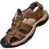 ZYLDK Sandali Sportivi Scarpe Estivi da Spiaggia per Uomo all'aperto Trekking Traspirante da Pescatore in Pelle Sandalo Acqua Marrone 40