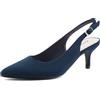 Greatonu Slingback Donna Scarpe Eleganti Decollete con Tacco Medio a Gattino e Punta, Blu EU 38