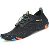 SAGUARO Scarpe da Scoglio per Uomo Donna Asciugatura Rapida Scarpette da Spiaggia Surf Traspirante Antiscivolo Scarpe Immersione, Ondulato Nero 39