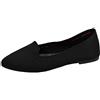 Skechers Women's Cleo-Sherlock-Engineered Knit Loafer Skimmer Ballet Flat, Black, 5 M US