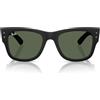 Ray-Ban Occhiali da sole unisex Rb4840s Mega Wayfarer Liteforce, Nero sabbia/verde scuro, 52 mm