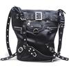 QXBFNDC Borsa Borchie Borsa a mano vintage High Street da donna Rivetto Borse a tracolla casual di grande capacità Borsa a tracolla nera da motociclista da donna