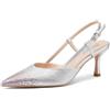 QUEEN HELENA Decollete con Tacco Basso Scarpe Eleganti con Strass Donna K3334 (Argento, Sistema Taglie Calzature EU, Adulto, Donna, Numero, Media, 37)