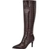 GUESS Stivali alti da donna Wayla al ginocchio, Marrone scuro Croco 200, 37 EU