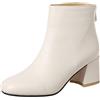 Bviennic Donna Ufficio Comfy Punta Rotonda Tacco A Blocco Stivali Chelsea Sposa Vestito Chunky Inverno Warm Mens Ankle Stivaletti Zip Apricot Numero 38 EU-39Cn