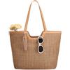 VASCHY Borsa Mare Paglia,Borsa Spiaggia Donna Grande Impermeabile Viaggio Estiva,Marrone