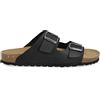 PAYMA - Sandali in Pelle per Uomo Donna Unisex. Due Fibbie. Punta Aperta. Confortevole Infradito. Suola Bio Anatomica. Colore: Nero, Taglia: EU 43