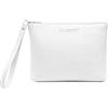 CLASSE77 Pochette a Mano in vera Pelle morbida - Borsetta Piccola Clutch con Laccetto da Polso, per Uomo o Donna, pratica ed elegante - Produzione artigianale - Made in Italy (Bianco)