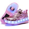 Rolltongoz Scarpe Ragazza da Ragazzo con Ruote, Scarpe con luci,2 in 1 per Bambini, con rotelle, per Skateboard, Sneakers