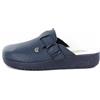 Solema Ecobio Sanitary 60003 Zoccoli Sabot Pantofole Scarpe di Pelle, Donna, Blu Scuro, EU 36