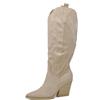 IF Fashion Stivali Cowboy Western Texani Scarpe da Donna Primaverili A Punta Camperos Camoscio Sintetico 662-2 Beige N.41