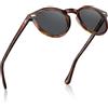 Carfia Retro Occhiali da Sole Uomo Polarizzati Rotonda Occhiali CA5288L