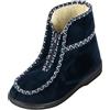 APREGGIO Pantofole Donna - Calde, Comode con Cerniera, Feltro di Lana e Imbottitura in Lana, per Interni ed Esterni, Pantofole Invernali - Blu - 41