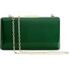 XINGSHUNFU Pochette da sera da donna in pelle verniciata, pochette formale per feste, matrimoni, cocktail e balli studenteschi, Verde, 19 x 10 x 4 cm (7.3 x 4 x 1.5 inches)