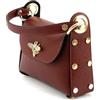 Superflybags Donna Borsa Pochette in vera Pelle con Tracolla in Catena e Clip Ape Modello NINIV 19x17x6,5 Made in Italy
