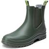 DREAM PAIRS Stivali Pioggia Chelsea Donna,Verde Scuro,36