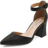 QUEEN HELENA Décolleté con Cinturino Scarpe a Punta Chiusa Casual Eleganti Donna ZM9352 Nero 39