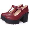 Generisch Mary Jane, scarpe basse da donna Mary Jane, scarpe estive da donna, con plateau, sandali con zeppa, mocassini, scarpe per il tempo libero, con fibbia