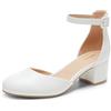 DREAM PAIRS Scarpe Tacco Blocco Donna Punta Tonda | Punta tonda, tacco blocco 5 cm, cinturino caviglia, soletta lattice 4 mm, design D'Orsay, per ufficio e feste.