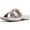 Clarks Breeze Piper, Sandali a Ciabatta Donna, Tortora Chiaro Sintetico, 41.5 EU