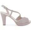 Melluso Sandalo Elegante Cinturino Tacco Alto Tessuto Glitterato 38 / Rosa