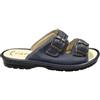 VIRGO FIRENZE Ciabatte Uomo 2 Fibbie regolabili con Plantare Anatomic in Vera Pelle imbottita Made in Italy Anti Shock, blu, 44