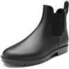 DREAM PAIRS Stivali da Pioggia Uomo Chelsea Wellington Rain Boots Impermeabili Stivaletti Elastico Outdoor Ankle Boot,Size 43,Nero,SDRB2401M-E