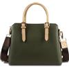 bugatti Ella Borsa da donna, borsa bowling media in similpelle, oliva