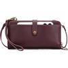 befen Borse a tracolla in vera pelle per le donne piccole borse per telefono borse da donna borse RFID pochette per le donne con 2 cinghie, Rosso bordeaux.