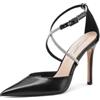 QUEEN HELENA Décolleté con Strass Scarpe Eleganti a Fascia Incrociata Donna K3315 (Nero, Sistema Taglie Calzature EU, Adulto, Donna, Numero, Media, 35)