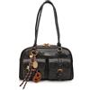 GSenhui Boston Borsa a Tracolla da Donna Vintage con Tasche Multiple e Arco per Viaggi e Lavoro