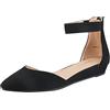 DREAM PAIRS Sandali Piatti Donna Caviglia | Fodera morbida, suola gomma TPR, soletta imbottita, tacco 2,5 cm, zip posteriore, design a punta.
