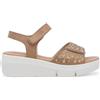 Melluso Sandalo Donna Camoscio Bronzo con Strass e Zeppa 40 / Marrone