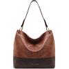 Montana West Wrangler Hobo Bags - Borse da donna in pelle vegana, con manico superiore, Due tonalità marrone, Large