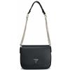GUESS Fedora Flap Shoulder Bag, Borsa a Tracolla Donna, Nero, Taglia Unica