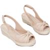Generico Espadrillas Donna Zeppa Casual Scarpe Estive Donna Morbido Classiche Eleganti Sandalo Comodi Nero Platform Chiusura A Fibbia