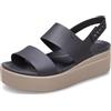 Crocs Brooklyn Low Wedge, Sandali Donna, Black Mushroom, 34/35 EU