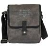Avirex, Borsello Medio con Patta Frontale, con Tracolla Regolabile, in Canvas Spalmato con Parti in Ecopelle, Tracolla da Uomo, Collezione Pasadena, PSD01 (Dark Grey)