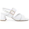 Melluso Sandalo Donna in Pelle Bianca con Tacco Scultura