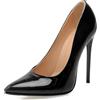 Lishoepin Donna Pompe al Tallone Alto Shoe0069 Tacco a Spillo Nero Numero 48.5 EU/51Cn