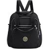 DIRRONA Borsa a Tracolla da Donna Moda Zaino Multitasche Borsa Donna Viaggio Casuale Messaggero Borsa Donna Borsa Scuola Lavoro All'aperto Nylon 4 Modi di Utilizzo Nero