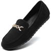 DREAM PAIRS Casual Mocassini Donna,Camoscio-Nero,39