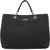 Braccialini Beth Tricot Borsa a mano di grandi dimensioni in tessuto tricot effetto paglia di color biscotto, con doppi manici e dettagli in similpelle. La tracolla removibile e regolabile consente