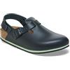 Birkenstock Tokio Pro - Pantofole da uomo e donna, in pelle, certificate secondo la norma EN ISO 20347:2145, scarpe professionali per medicina, gastronomia e servizio, Nero , 43 EU Schmal