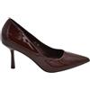 Malu Shoes Decollete Donna a Punta in Vernice Lucida Marrone Cioccolato Linea Basic Tacco a Spillo 10