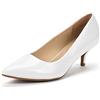 DREAM PAIRS Décolleté Classiche da Donna con Tacchi a Spillo e a Punta Eleganti Scarpe da Lavoro da Sposa,Size 37,Bianco/Pat,Moda