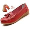 ZPLMIDE Mocassini ortopedici da donna in pelle traspirante, vestibilità larga, mocassini classici con zeppa tacco casual slip-on scarpe da trekking